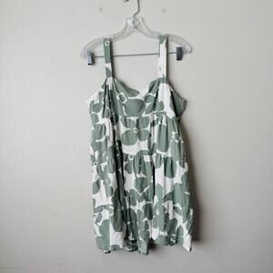 Volcom Green And White Sleeveless Blouse Women’s Size L